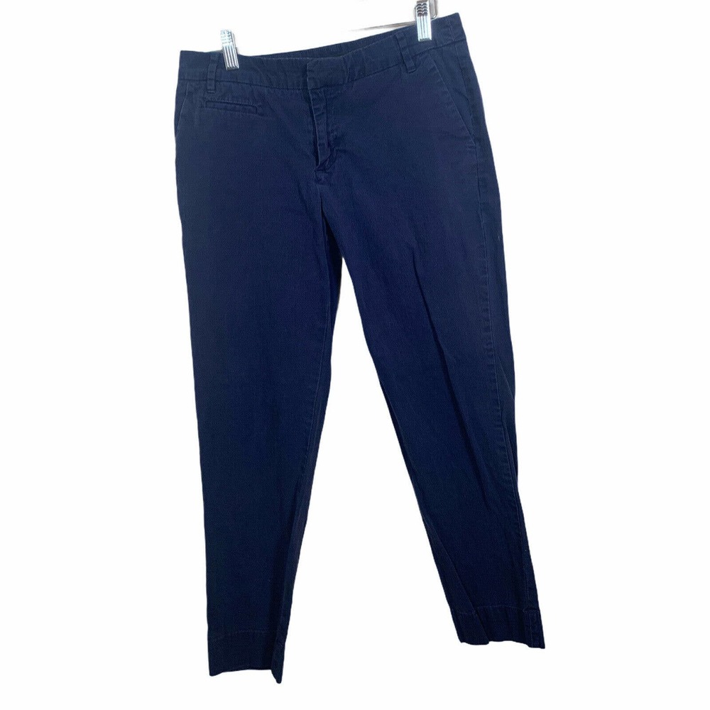 Patagonia Navy Blue Straight Leg Mid Rise Pants Organic Cotton Womens 4